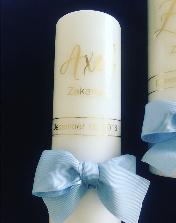 Personalised Baptism Candle Foil Baptism Candle Personalised - Etsy