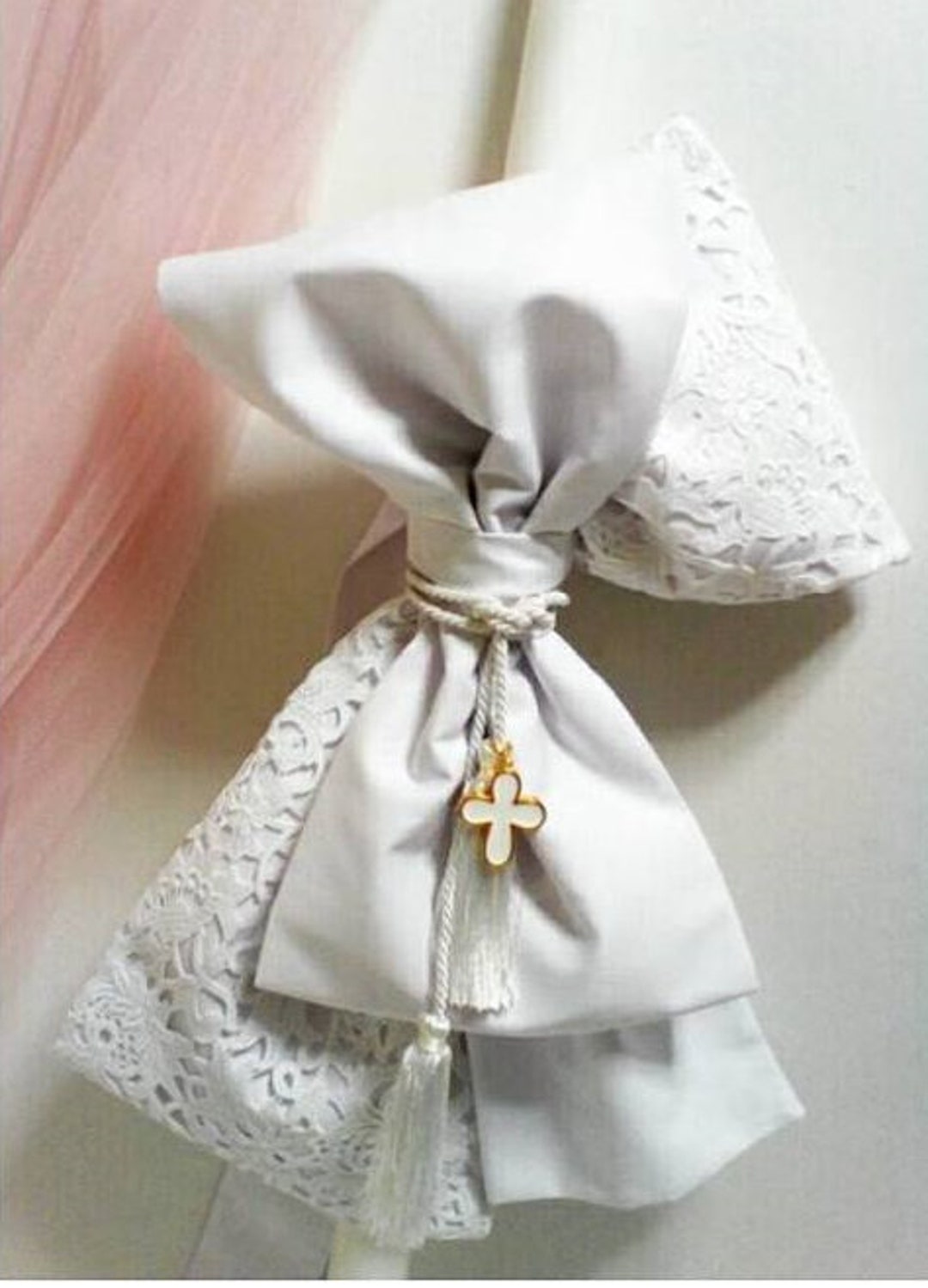 Christening Lambatha greek Baptism Baptism Candle Etsy