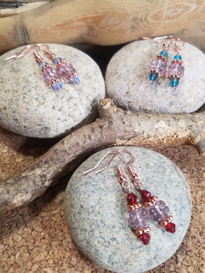 Delightfully Simple 'posy' Flower Earrings Available Etsy