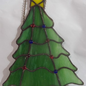 Stained Glass Christmas Tree Suncatcher