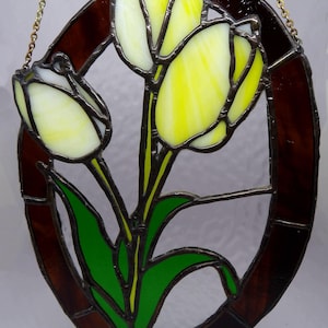 Stained Glass Tulip Suncatcher