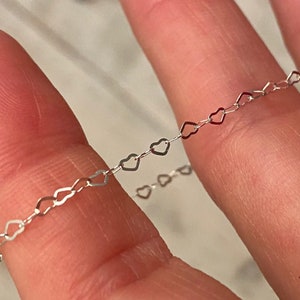 Sterling Silver Heart Chain Bracelet / Heart Bracelet / Valentines Day Bracelet / Gifts For Her / Valentines Day Gifts / Silver Heart Chain