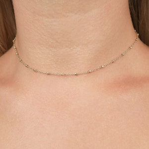 Satellite Chain Choker / Satellite Choker Necklace / Gold Satellite Necklace / Gold Satellite Choker / Gold Choker Necklace / Dainty Choker
