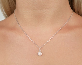 sterling silver swarovski crystal necklace / swarovski crystal necklace / delicate swarovski crystal necklace / dainty silver necklace