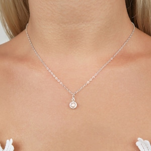 sterling silver swarovski crystal necklace / swarovski crystal necklace / delicate swarovski crystal necklace / dainty silver necklace