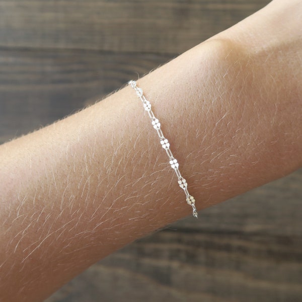 silver chain bracelet / dainty silver bracelet / silver bracelet / chain bracelet / thin silver bracelet / gift for her / minimal bracelet