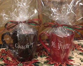 personalized cups filled with candy