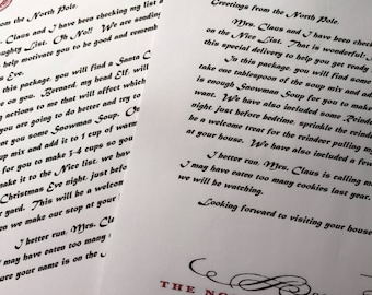 Nice or Naughty warning letters from santa