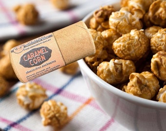 Eco Friendly Caramel Corn Lip Balm- Vegan Natural- Plastic-free packaging- Zero waste chapstick- Earth friendly- sustainable