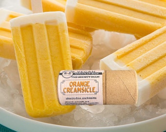 Eco Friendly Orange Creamsicle Lip Balm- Vegan Natural- Plastic-free packaging- Zero waste chapstick- Earth friendly- sustainable