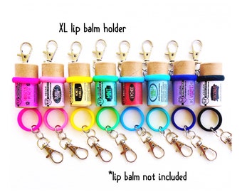 X-large Lip balm holder (only) - eco friendly lip balm chapstick holder keychain key ring - Backpack purse hook- sunscreen