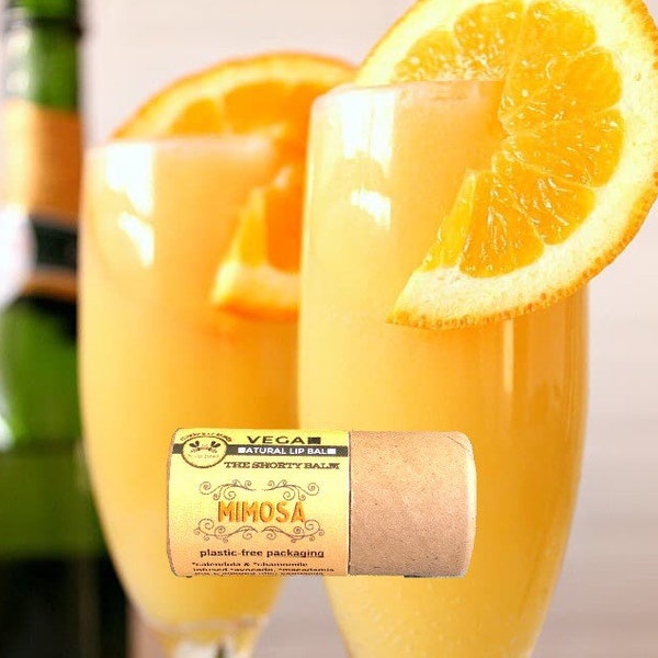 Eco Friendly Orange Mimosa Lip Balm- Vegan Natural- Plastic-free packaging- Zero waste chapstick- Earth friendly- sustainable