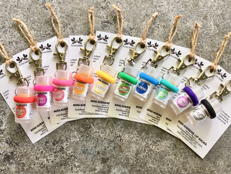 Mini Lip Balm and Holder Keychain in Glitter or Solid Etsy