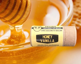 Eco Friendly Honey Vanilla Lip Balm- Vegan Natural- Plastic-free packaging- Zero waste chapstick- Earth friendly- sustainable