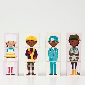 Olliblocks Careers, building blocks, character blocks for kids, baby toys, DIY, Printable toys, Toys for kids, learning toys, easy DIY