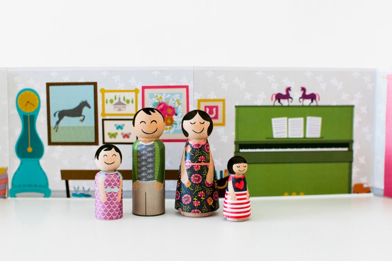 Minifolk, DIY dolls, peg dolls, cute mini dolls with clothes, sturdy toys, Children's Gifts, Printable Toys, Wooden DIY Dolls, play dolls image 7