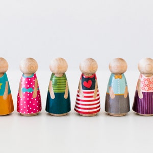 Minifolk, DIY dolls, peg dolls, cute mini dolls with clothes, sturdy toys, Children's Gifts, Printable Toys, Wooden DIY Dolls, play dolls image 5