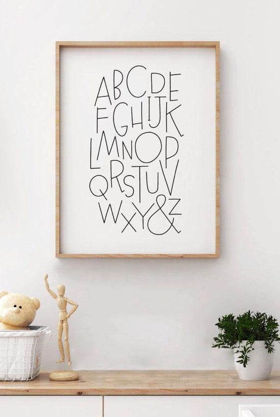 ABC Printable Poster Alphabet Print Nursery Decor ABC | Etsy