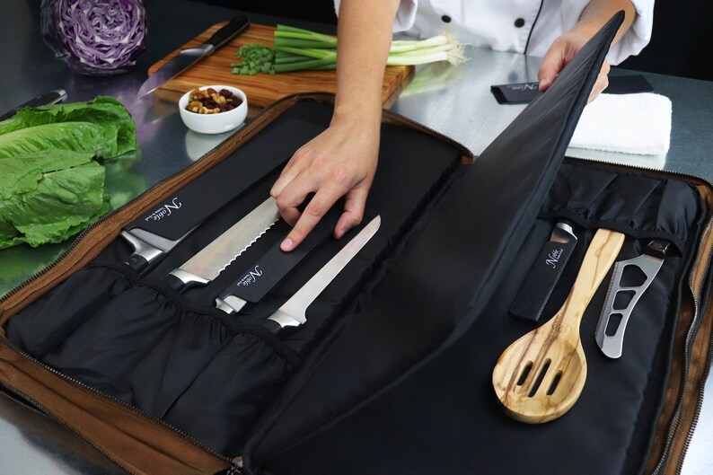 Waxed Canvas Chef Knife Bag Holds 19 Knives PLUS Knife Steel Etsy