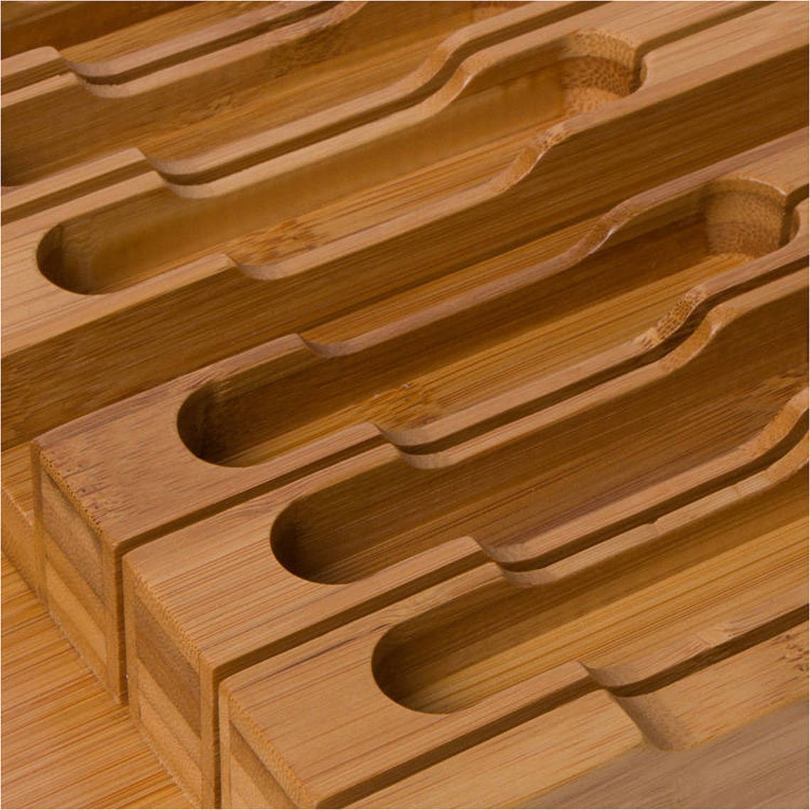 Indrawer Bamboo Knife Block Holds 12 Knives Without Pointing Etsy