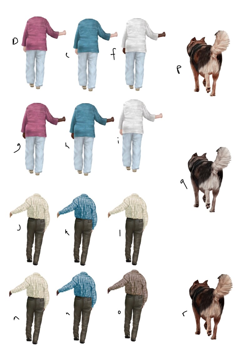 Custom Grandparents senior pet family portrait digital file print