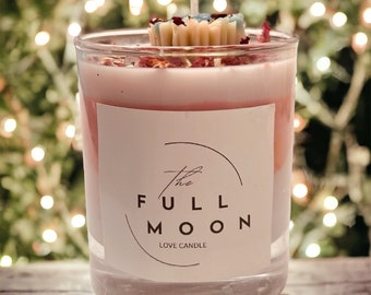 Full moon, dear energy candle, charged with herbs and energy during the full moon, without fragrances for allergy sufferers. High level energy