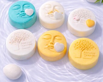 Round soap with hidden gemstone – gift soap, wellness soap, small token with surprise 1x