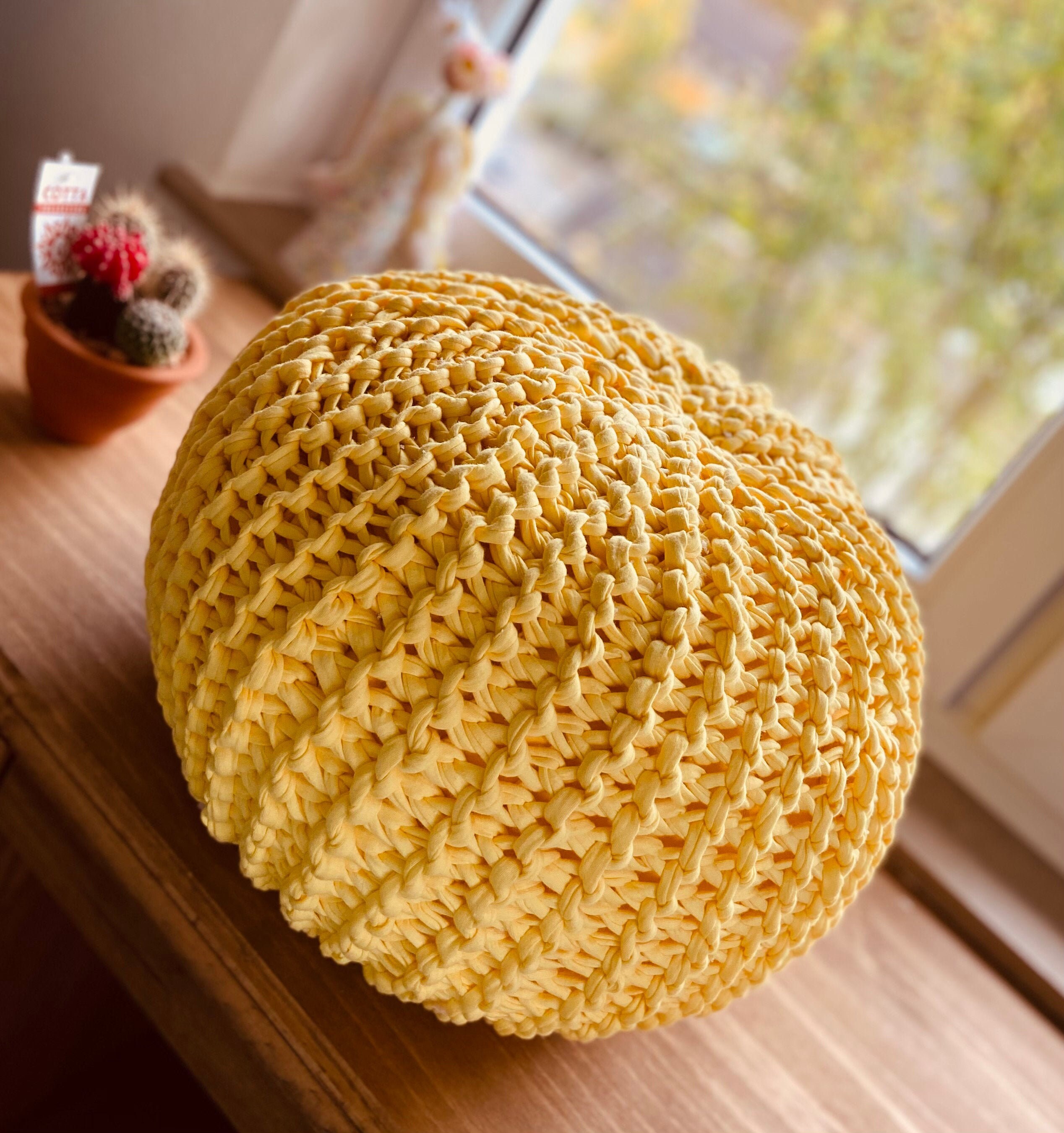 Seat Pouf Seat Cushion Decoration Cushion Summer Yellow Gift Etsy UK