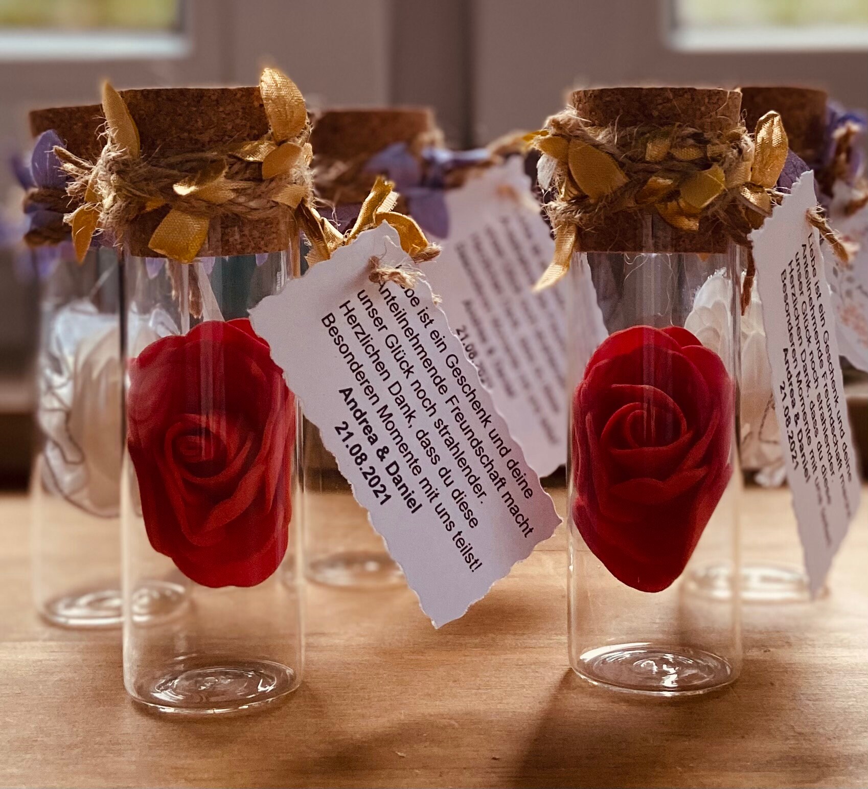Guest Gifts Rose in Glass Favor Wedding Souvenirs for Guests Personalized  With Label - Etsy