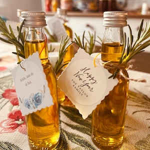 Guest gift wedding baptism communion favor bridal shower olive oil with label also in other languages 40 ml