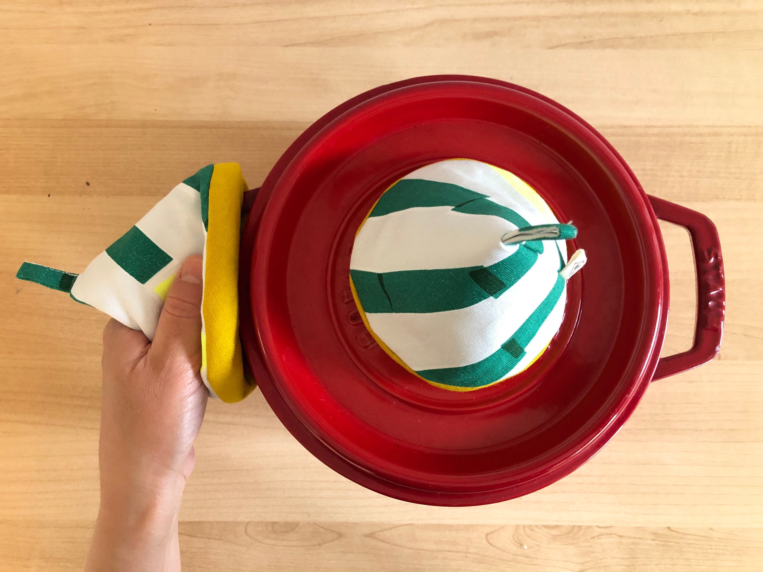 Teepee Topsunique pot holdersgreen blocks with solid mustard Etsy