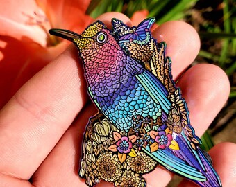Hat Lapel Pin Scarf Clasp Bird Hummingbird NEW 
