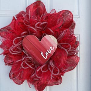 Valentine Wreath for Front Door, Decomesh Valentine Wreath, Romantic Door Wreath, Valentine Door Wreath, Valentine Wreath for Front Door