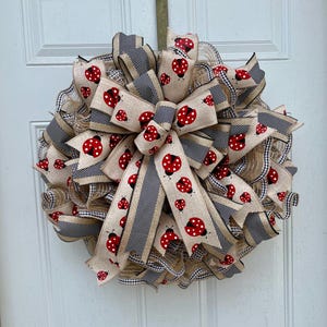 Ladybug Wreath, Summer Wreath for Front Door, Summer Wreath, Front Door Wreath, Ladybug Door Wreath, Best Summer Wreath