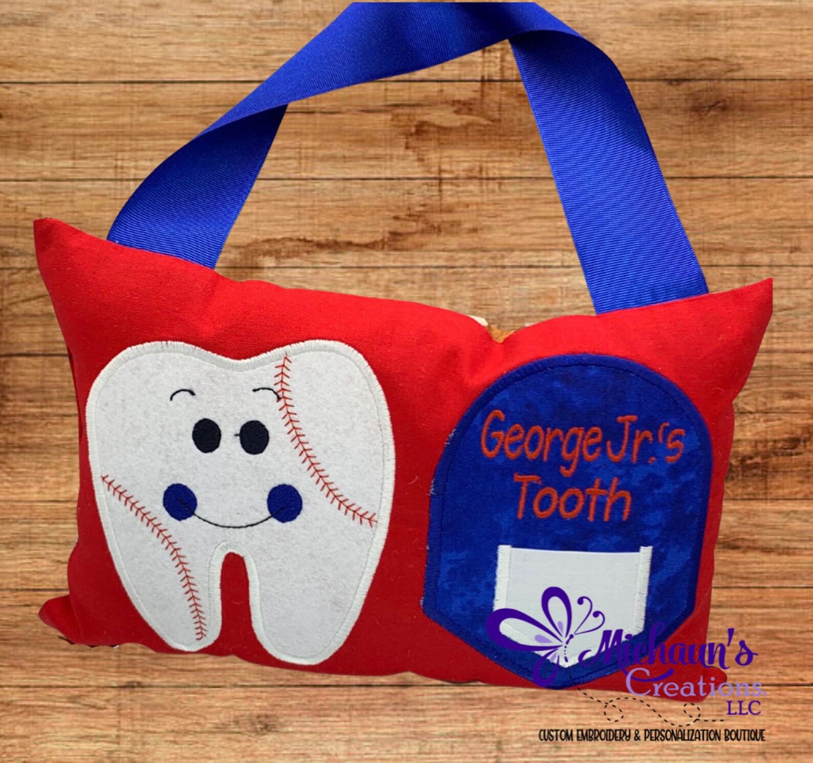 Tooth Baseball Personalized Baseball Tooth Fairy Pillow: Embroidered Keepsake Gift - Etsy