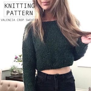 Knitting Pattern || Valencia Cropped Sweater || Knit Jumper || Cropped Pullover