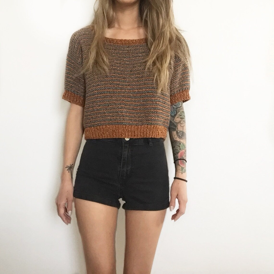 KNITTING PATTERN Callie Crop Top Knit Shirt Knit Etsy