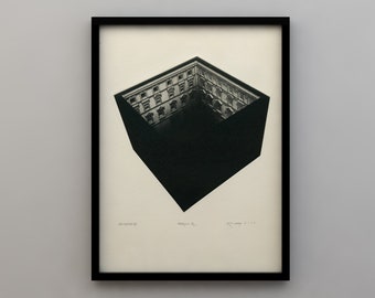 Art Print I Printmaking I Intaglio I Etching Print I Aquatint I Mezzotint Wall art City Abstract Architecture Geometric Decoration Home