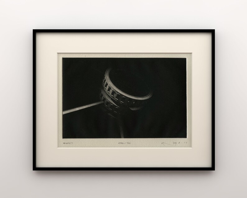 Art Print I Printmaking I Intaglio I Etching Print Aquatint I Mezzotint Black and white I Noir I Abstract Architecture Industrial Minimalist image 1