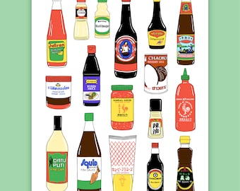 Asian Sauces Print | Cooking Food Asian AAPI Poster