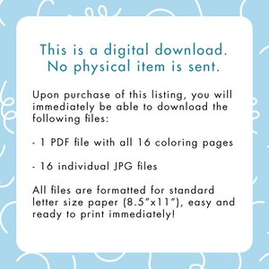 Ghost Coloring Pages Cute Digital Download Instant Printable Great for Halloween Trick-Or-Treat Party image 3