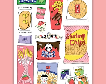 Asian Snacks Print | Cooking Food Asian AAPI Poster