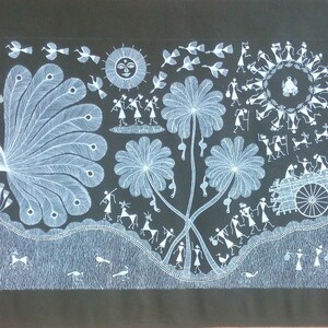 Wandbehang Cum Schlusselhalter Warli Gemalde Indische Etsy