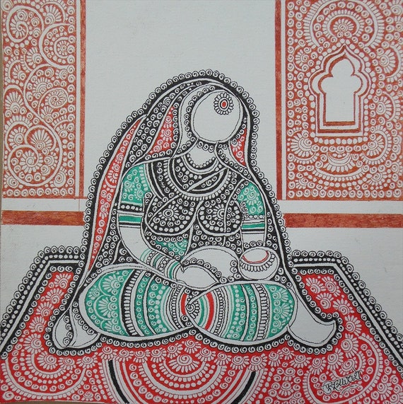 Mothers Love Mother And Child Pen Drawing Indian Art Fine Etsy