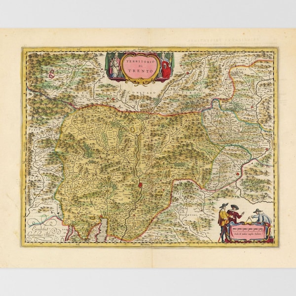 Trentino-Alto Adige Old Map | Trento, Bolzano Bozen, Pergine Valsugana, Lases, Santorsola Terme, Trentino, Italy, Taio, Varena, Daiano, Alps