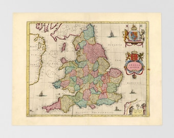 イギリス 地図 アンティーク イギリス諸島の地図 } 古き良きイギリス地図：ロンドン、ダブリン