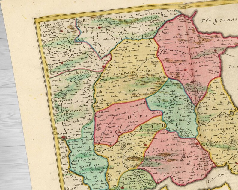 East Yorkshire Old Map Beverley, Hull, Lund, Great Kelk, Foston on the