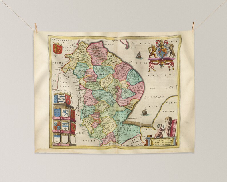 Old Map of Lincolnshire Woodhall Spa Lincoln Granthan Etsy