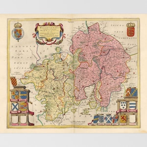 Worcestershire Old Map | Birmingham, Alcester, Worcester, Northfield, Droitwich Spa, West Midlands, United Kingdom, Tipton, Evesham, Warwick