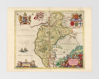 Cumberland Old Map | Carlisle, Cockermouth, Keswick, Whitehaven, Plumbland, North West, United Kingdom, Uldale, Unthank, Hesket Newmarket, C